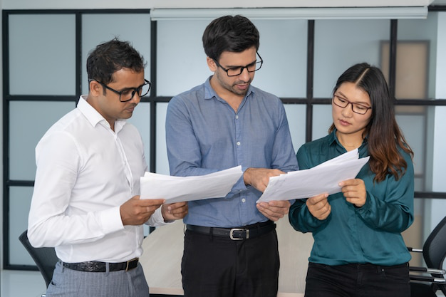 Professional translator reviewing official documents for accuracy