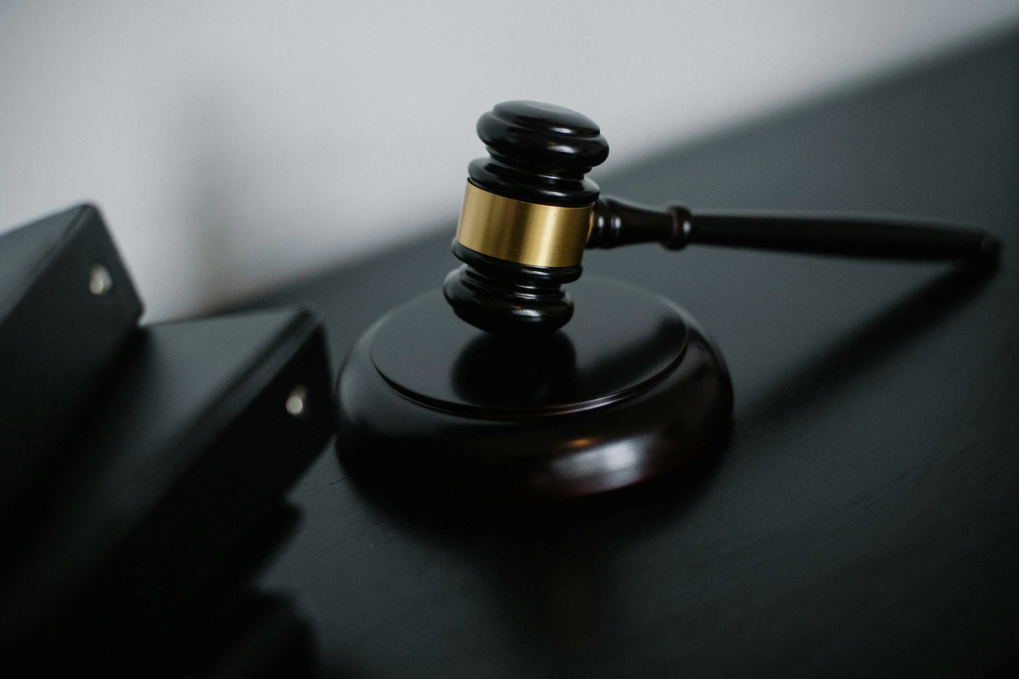 A gavel and block.