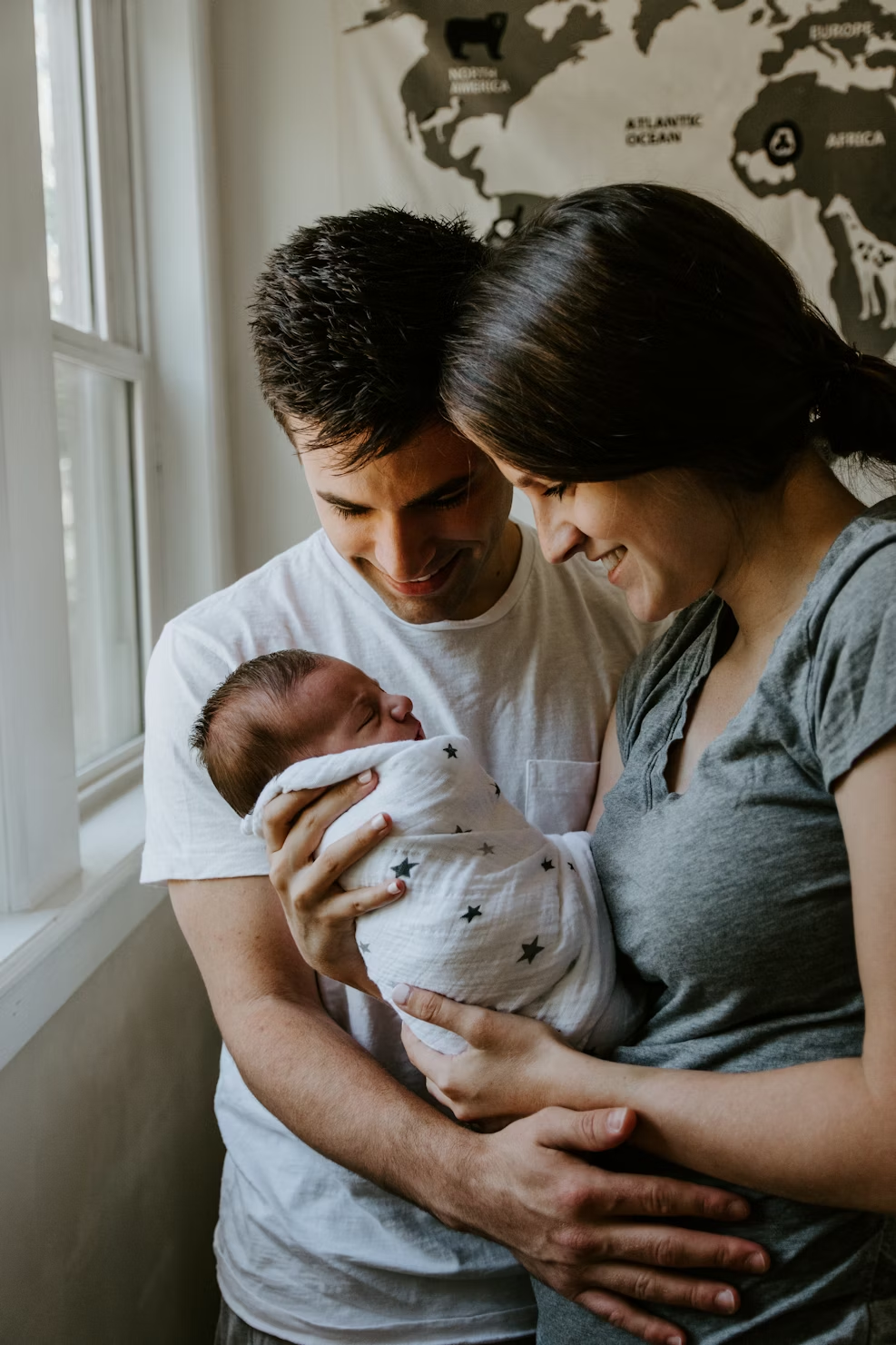 An immigrant family with a baby.