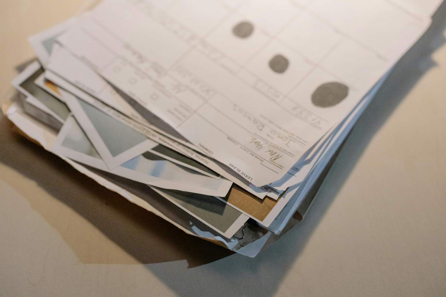 Important documents on a table