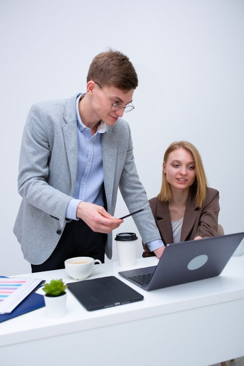  two people at the office.