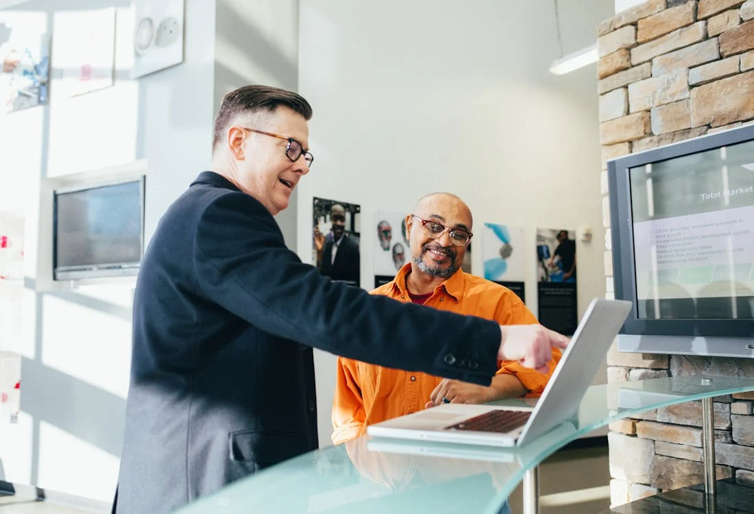  Translation experts verifying marketing materials for legal compliance
