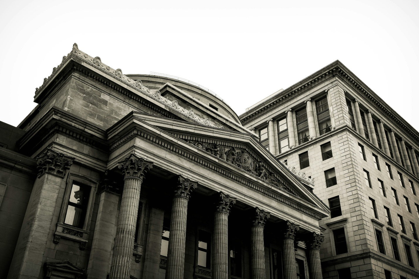 The exterior of a bank