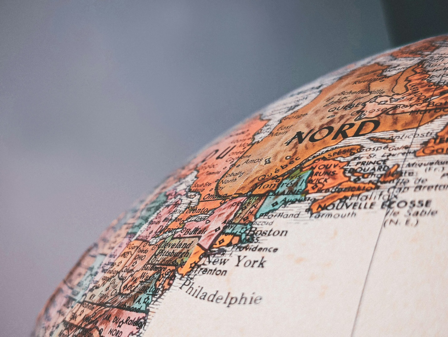 A small section of a globe