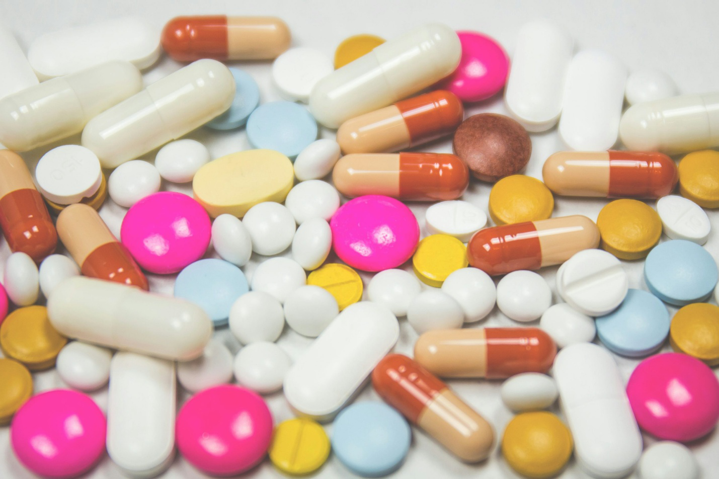 A pile of colorful pills